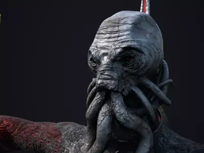 Unrigged Mind Flayer Character - PBR Textures 3D model