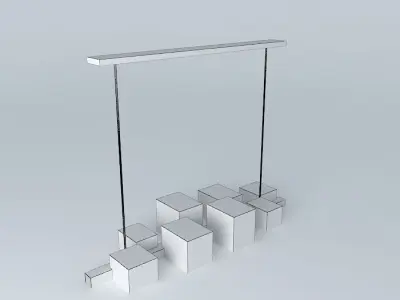 Resin Box Chandelier 3D model