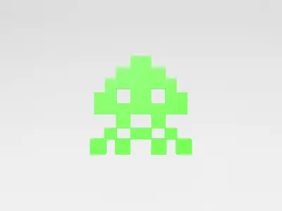 Space Invaders v1 001 Low-poly 3D model