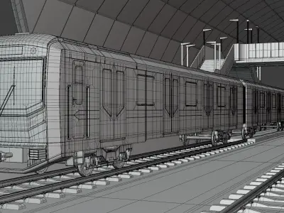 Warsaw metro station 3D model