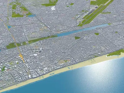 Lome Togo 25km AI Low-poly 3D model