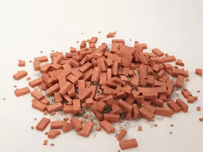 bricks 03 stack of bricks 3D model