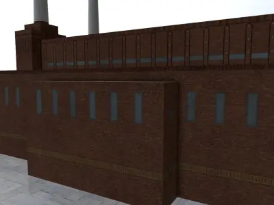 London Battersea Station Low-poly 3D model