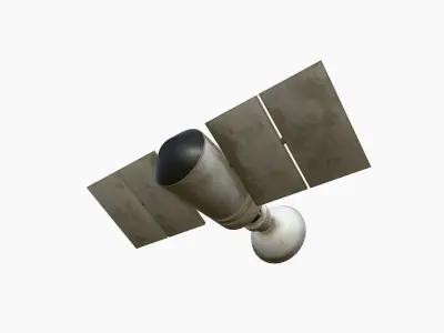 Satellite D07 Dirt Blue - SciFi Space Design Low-poly 3D model