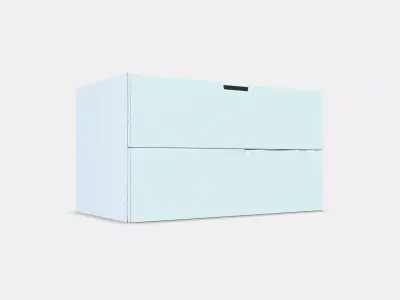 NORDLI Modular chest of 2 drawers 3 Low-poly 3D model