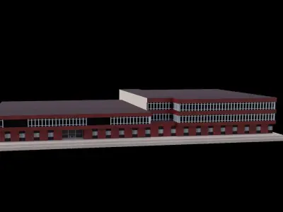 College building Low-poly 3D model purchase