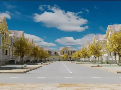 Cartoons Street  Low-poly 3D model