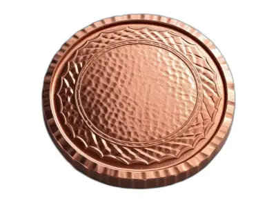 Decorative Hammered Copper Coaster Low-poly 3D model