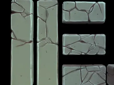 Stylized Cartoon Rock Pack Low-poly 3D model