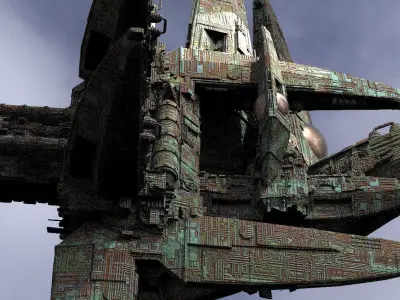 Wraith Alien Architecture Kit bash Extended  3D model