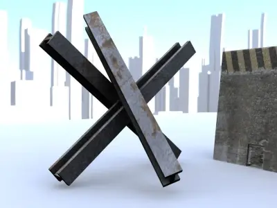 Barriers game ready road signs and cones Low-poly 3D model
