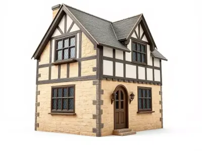 Charming Tudor Cottage model pack Low-poly 3D model
