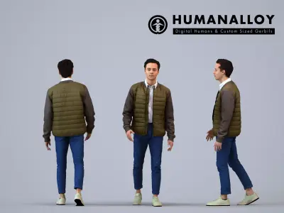 Basics0354 - A set containing 5 models of male and female 3D model