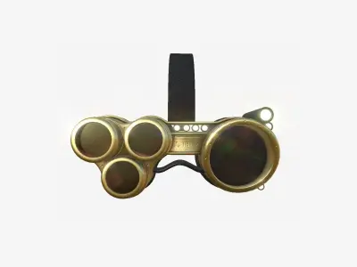 SciFi Glasses J08 Gold - Character Design Fashion Low-poly 3D model
