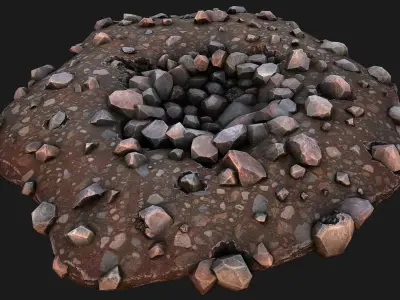 Deposits Rocks Mines Environment Quarry Low-poly 3D model