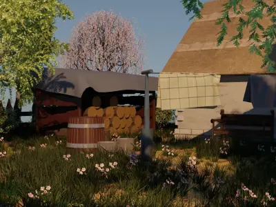 Yard in the village 3D model