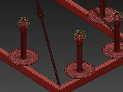 Brass 10 Light Chandelier 3D model