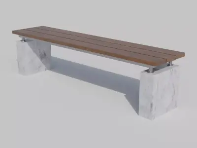 Park Bench 1 - Low poly PBR Low-poly 3D model