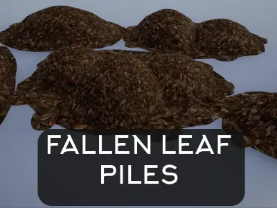 Fallen Leaf Piles and Stacks Low-poly 3D model