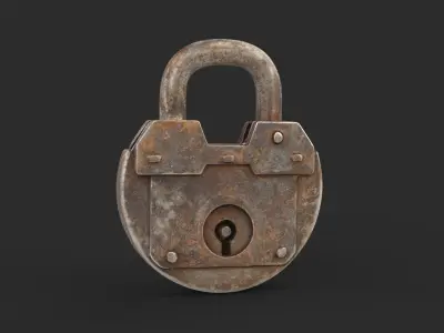 Old metal Lock Low-poly 3D model
