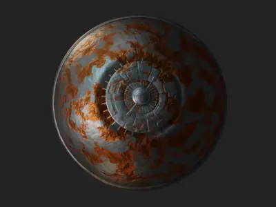 Metallic rusty space orb  3D model