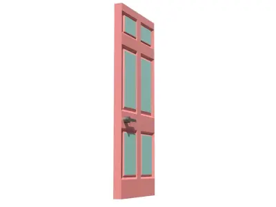 Low Poly Door 3D Model Low-poly 3D model