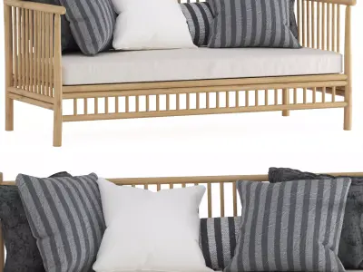 Exotan Bamboo Loungeset-garden bench-02 PRO Royalty free 3D model