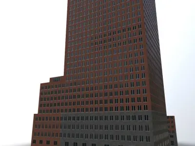 Den Haags Twin Towers Low-poly 3D model