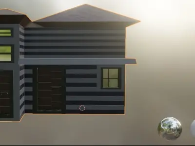 Lowpoly Double Door House For Animation Props Or Show Case  Free 3D model