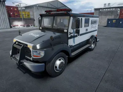 Armored security truck unity asset Low-poly 3D model