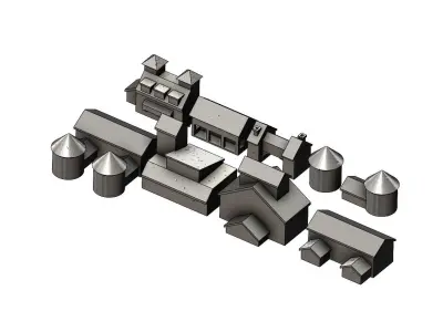 Medieval modular building miniature props 3D print model