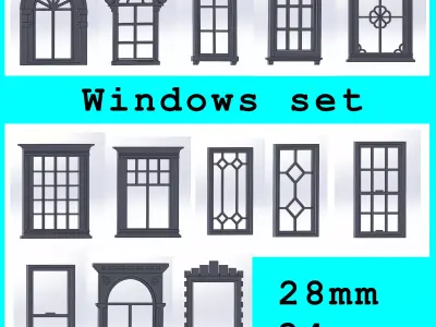 Windows set - 34 PCS 3D model