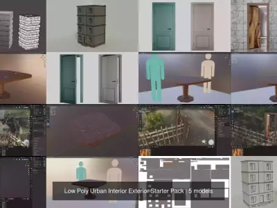 Low Poly Urban Interior Exterior Starter Pack