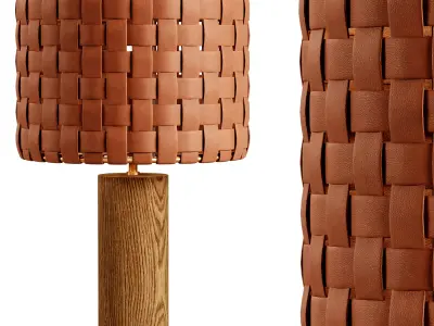shinola-parker-wood-table-lamp-with-woven-leather-shade lamp ... 3D model