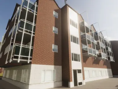 PBR City Buildings Low-poly 3D model