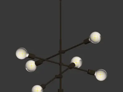 Eladia Opaque Glass 6 Light Chandelier 3D model