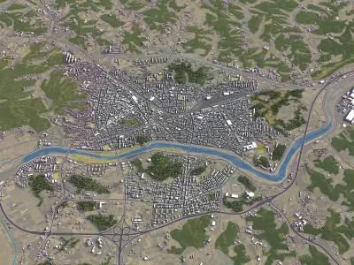 Yeongju - 3D City Model Low-poly 3D model