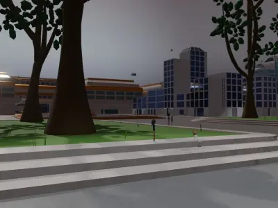 Mars Colony Low-poly 3D model