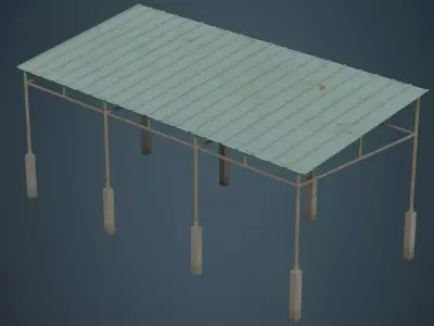 Warehouse Structure 1B Low-poly 3D model