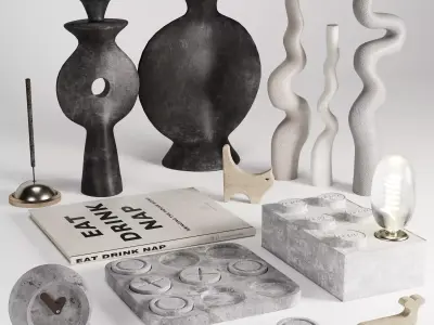 Decorative set 9 tic-tac-toe board 3D model