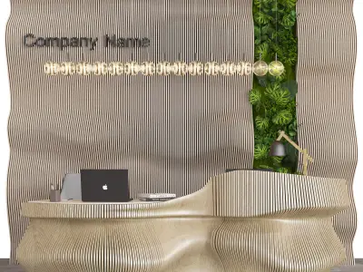 reception desk composition Low-poly 3D model