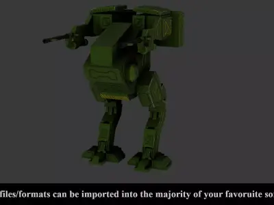 Sci Fi MECHA A1 - Low poly - Game Ready - PBR Low-poly 3D model