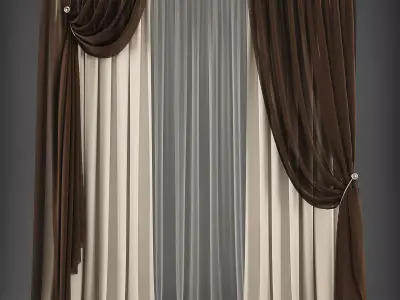 Curtain 3D model 332 Low-poly 3D model