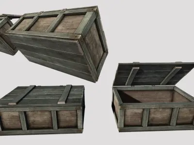 Wooden Loot Crate 01 Low-poly 3D model