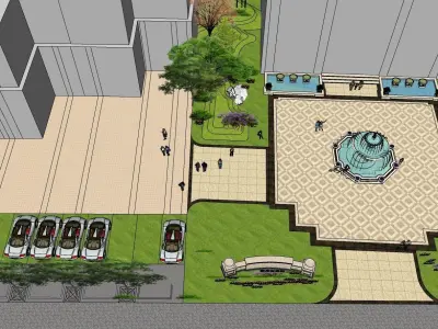 Entertainment mall theme garden sketchup model 3D model