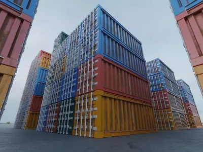 Shipping Container Low-poly 3D model