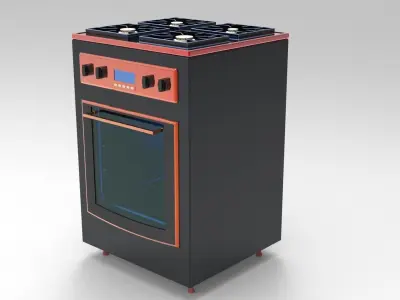 Stove Oven Low-poly 3D model