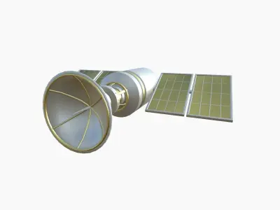 Satellite D02 Gold - SciFi Space Design Low-poly 3D model