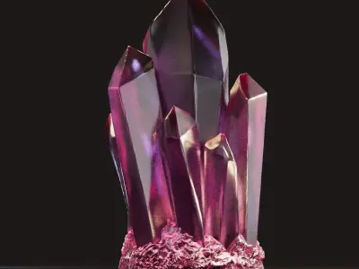 THE CRYSTAL CLUSTER - GEMSTONE - QUARTZ - AMETHYST - ROCK 3D print model