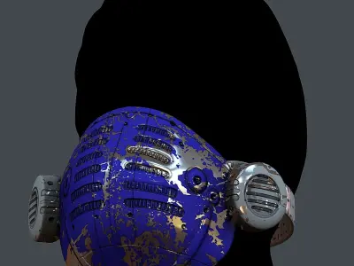 Gas mask helmet 3d model scifi Low-poly Low-poly 3D model Low-poly 3D model 61